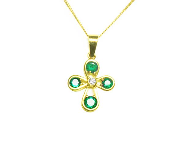 Wholesale Colombian emerald cross pendant