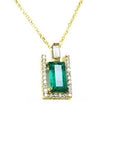 Bridal May birthstone emerald pendant