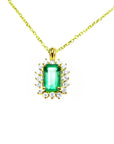 yellow gold emerald pendant