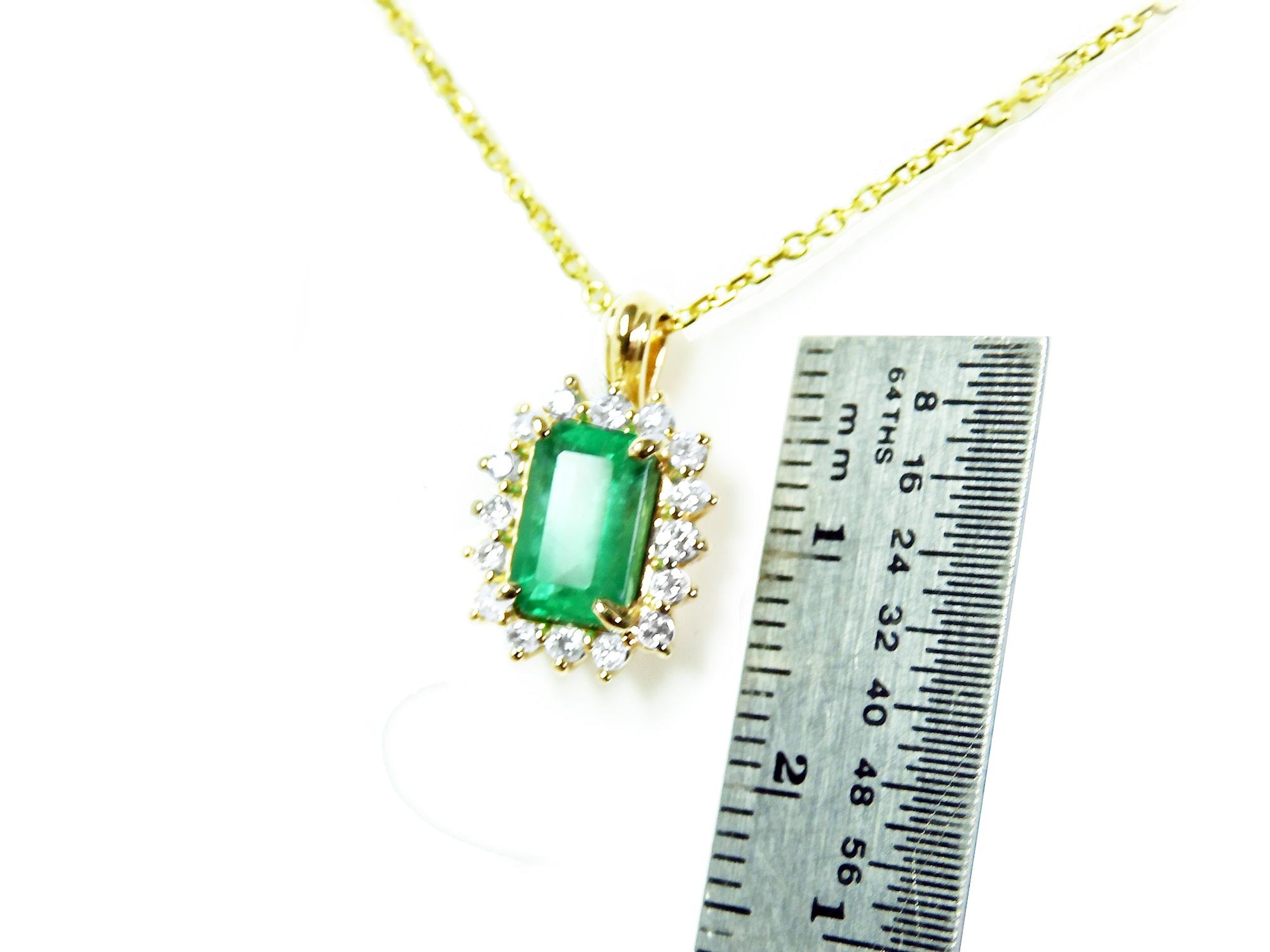 emerald and diamond pendant