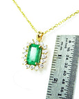 emerald and diamond pendant