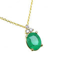 Green fire emerald oval pendant