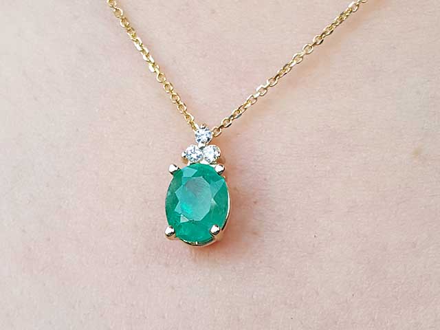 Authentic emeralds Muzo mine pendant