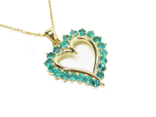 Emerald heart pendant necklace