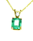 14k yellow gold emerald pendant