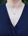 Pendant oval cut emerald necklace