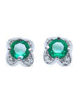 Green fire emerald tulip earrings