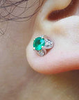 May birthstone emerald tulip earrings