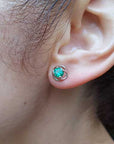 tulip emerald stud earrings
