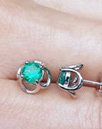 Emerald stud earrings made in USA