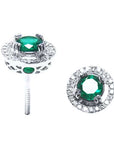 Round emerald stud earrings