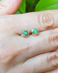 Bridal emerald stud earrings