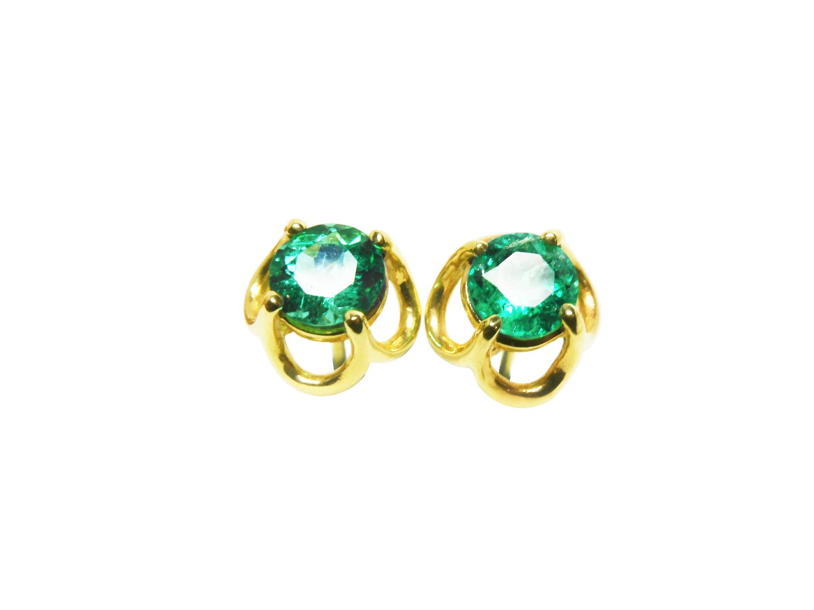 tulip emerald stud earrings