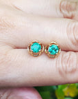 Green emerald earrings