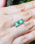 Bridal emerald stud earrings