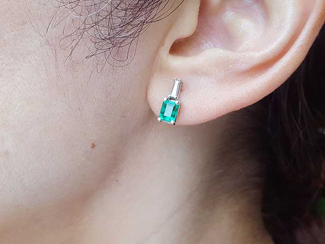 Genuine Emerald earrings for mother’s day