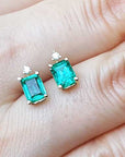 Solid gold emerald earrings