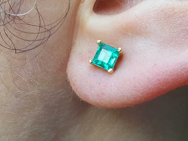 Genuine Colombian emerald earrings