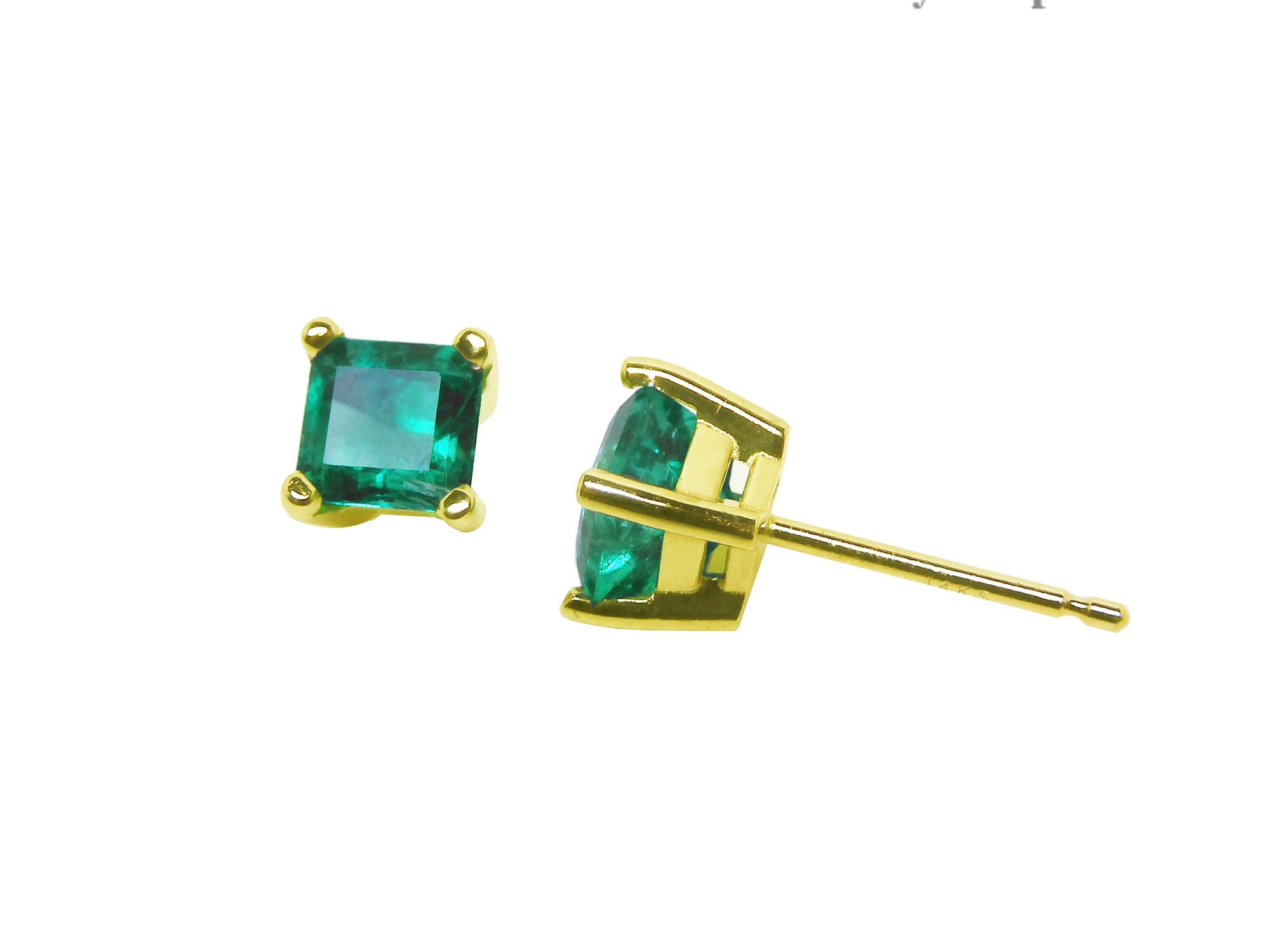 Mother&#39;s Day gift emerald stud earrings