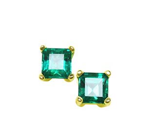 Genuine emeralds stud earrings