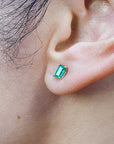 Emerald-cut emereald stud earrings