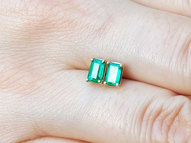 Emerald earrings made in USA