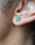 Natural emerald stud earrings
