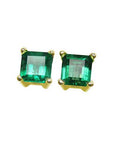 Emerald-cut emerald stud earrings