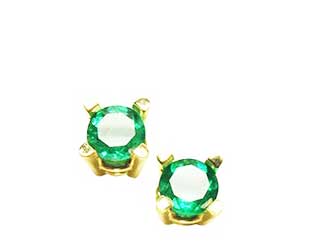 Tension backs emerald stud earrings