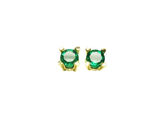 Girls emerald stud earrings