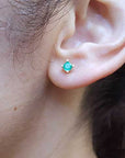 Girls Muzo emerald stud earrings