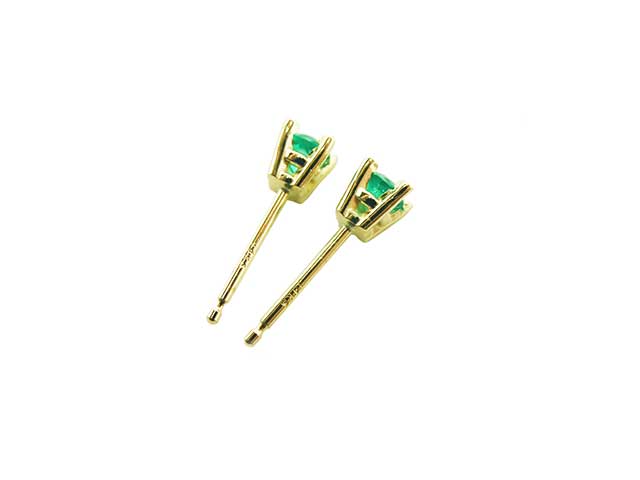 14k gold stud emerald earrings for baby girls