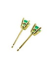 14k gold stud emerald earrings for baby girls