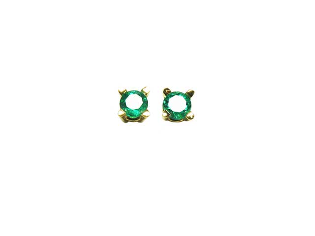 Baby girls emerald stud earrings