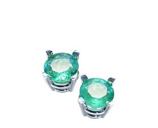 Friction backs emerald stud earrings