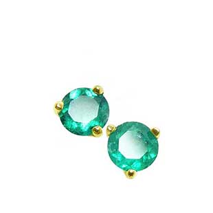 Cocktail emerald stud earrings