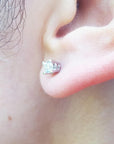 Diamond stud earrings screw backs