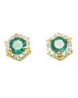 Emerald stud earrings