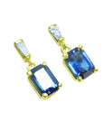 Dangle blue sapphire earrings