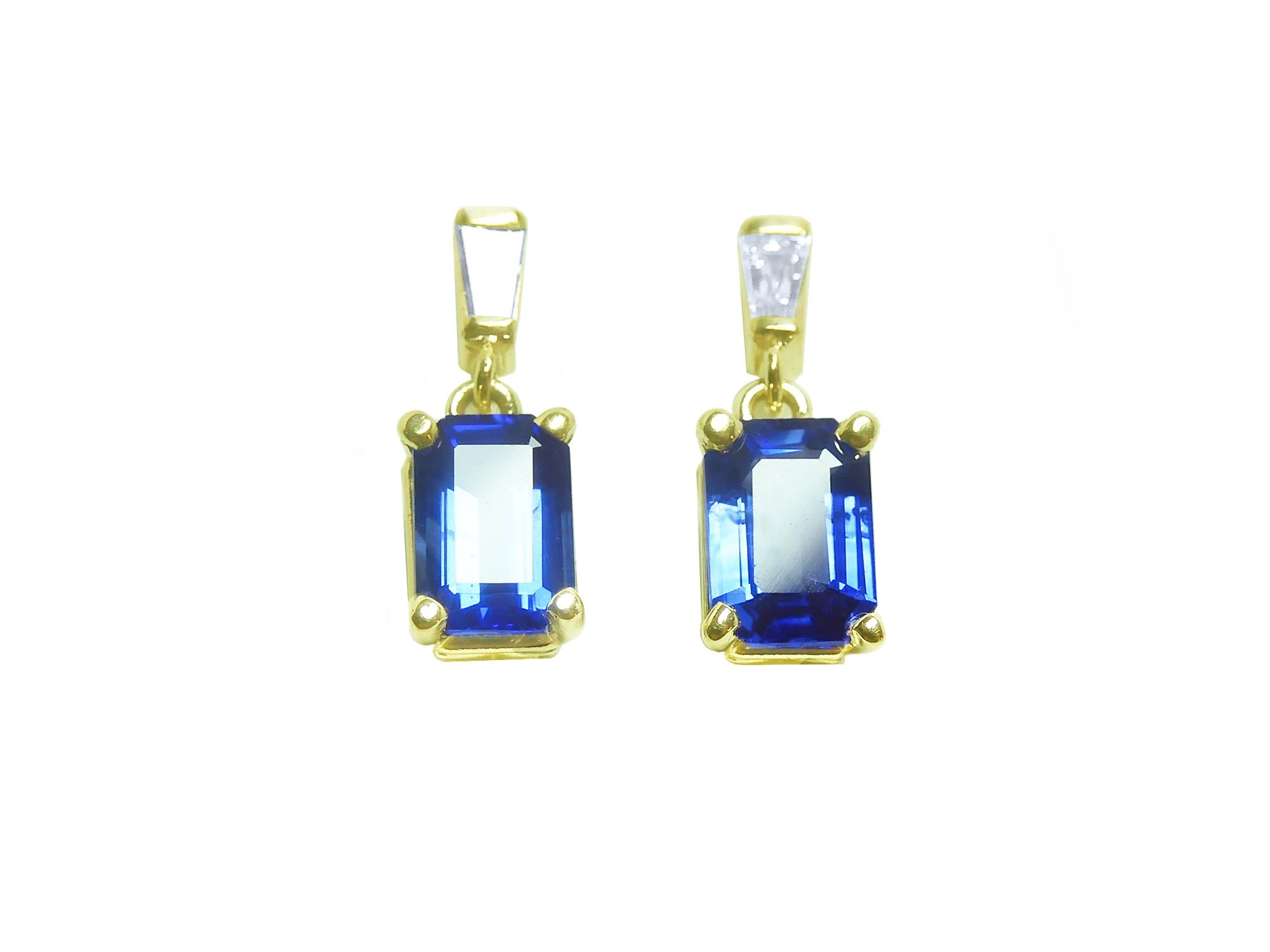 Blue sapphire dangling earrings