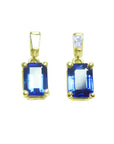Blue sapphire dangling earrings
