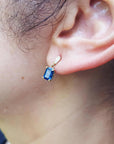 Yellow gold Blue sapphire earrings