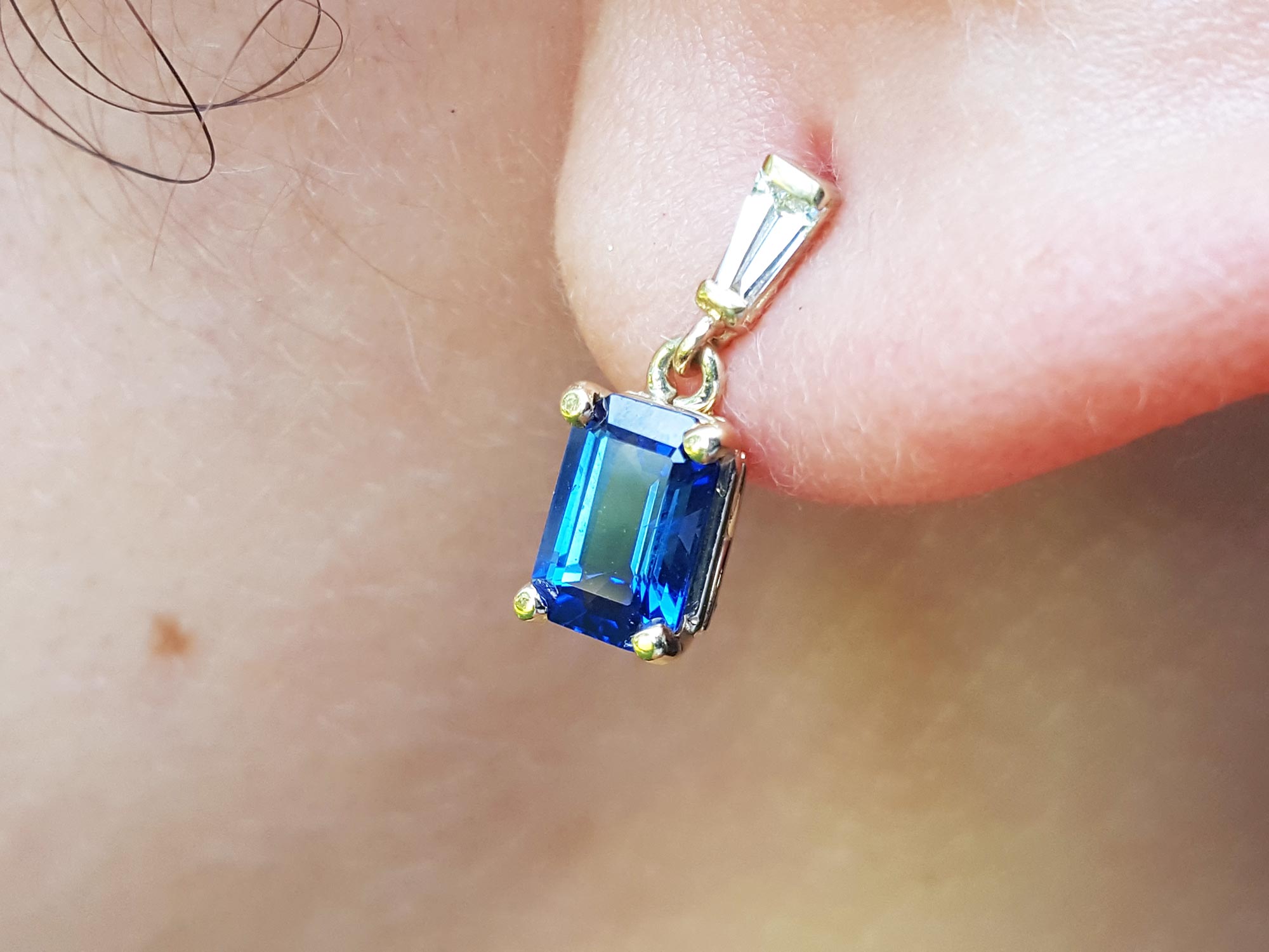 Sapphire and diamond stud earrings