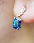 Sapphire and diamond stud earrings