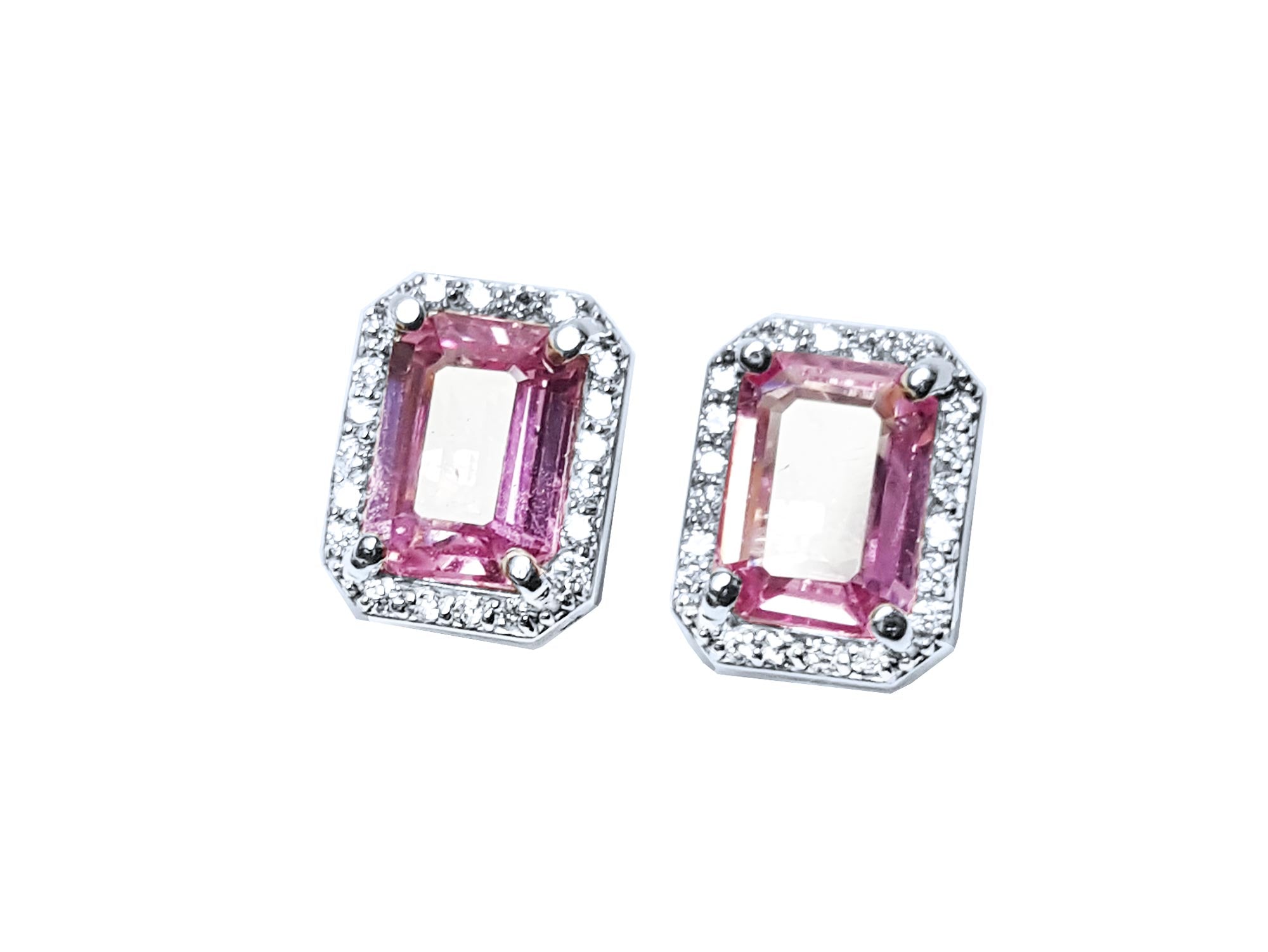 Natural pink sapphire earrings