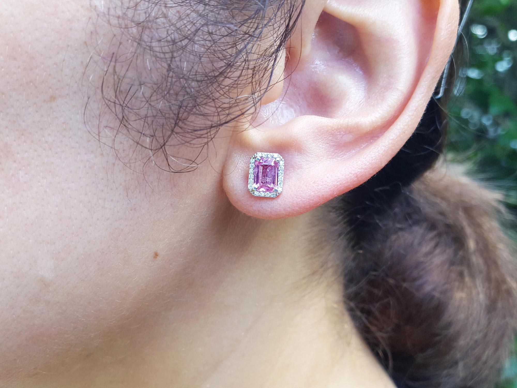 Earrings real pink sapphires