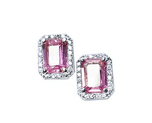 Natural pink sapphire stud earrings