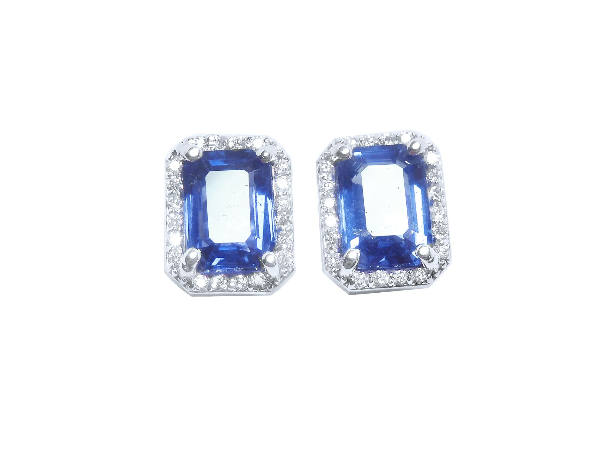 Halo sapphire stud earrings