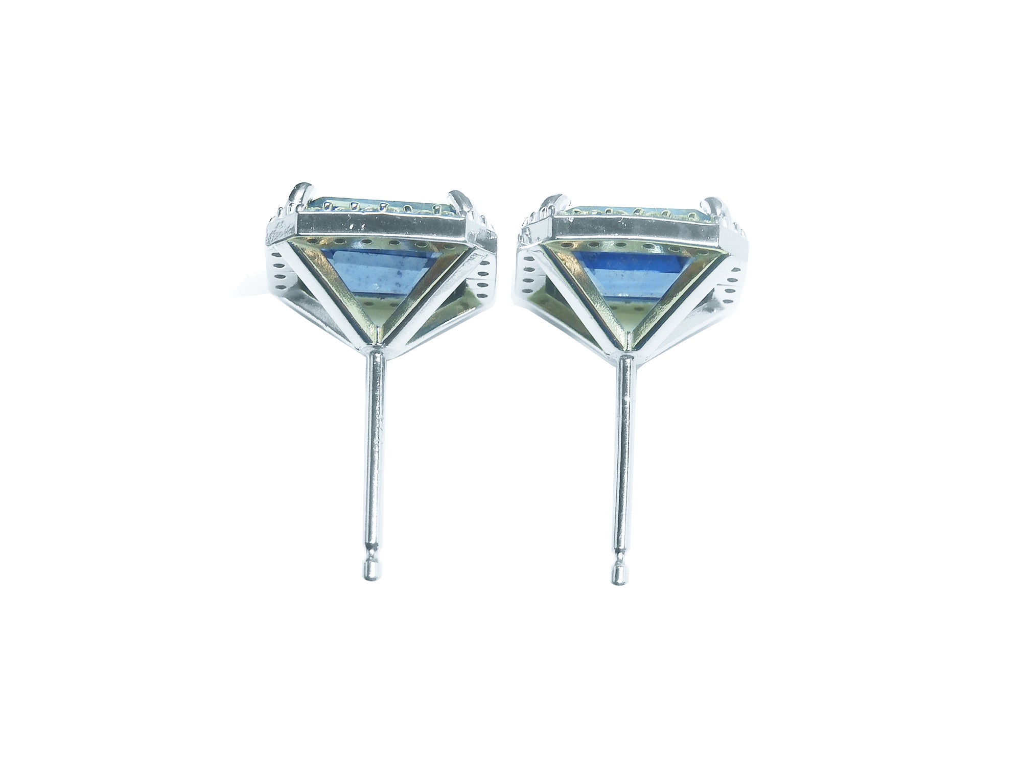 Push backs sapphire stud earrings