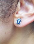 white gold sapphire stud earrings